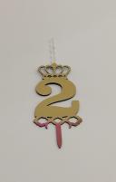 شمع عدد 2 طلایی 