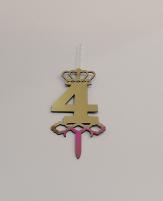 شمع عدد 4 طلایی