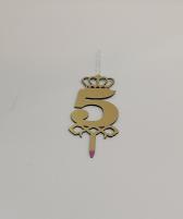 شمع عدد 5 طلایی