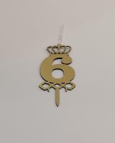 شمع عدد 6 طلایی