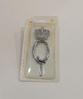 شمع عدد 0 نقره ای