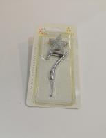 شمع عدد 7 نقره ای 