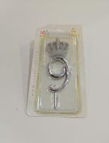 شمع عدد 9 نقره ای