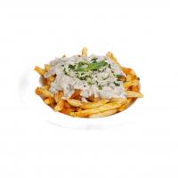 سیب زمینی سرخ شده با قارچ و پنیر پیتزا