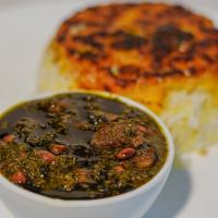 چلو خورشت قورمه سبزی