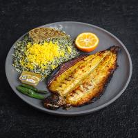 شوید پلو ماهی قزل آلا کبابی