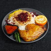 زرشک پلو با مرغ (ظرف مایکروفری)