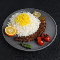 چلو کباب لقمه زعفرانی مخصوص (ظرف مایکروفری)