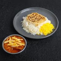 مینی چلو خورشت قیمه سیب زمینی (اقتصادی)