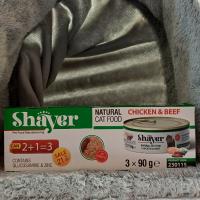 کنسرو شایر پک سه عددی 90 گرمی طعم مرغ و گوشت گاو