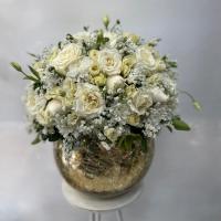 توپی شیشه ای طلائی سفید