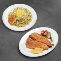 چلو ماهی قزل آلا سرخ شده