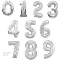 بادکنک فویلی عدد نقره ای