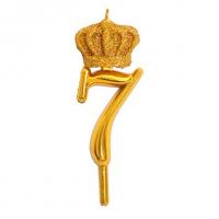 شمع کیک تاج دار طلایی