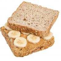 لقمه بادام زمینی موز ( نان تست جو )
