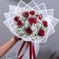 دسته گل رز هلندی قرمز کد 2005