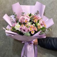 دسته گل داوودی صورتی طرح 5