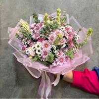 دسته گل ترکیبی سفید صورتی کد 22