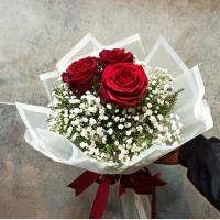 دسته گل رز 3شاخه کد77