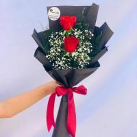 دسته گل رز دو شاخه کد23