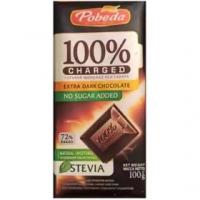 شکلات پوبدا Pobeda 100% CHARGED dark chocolate استویا