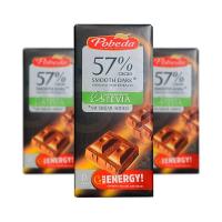 شکلات تخته ای دارک 57 درصد استویا پوبدا (pobeda)