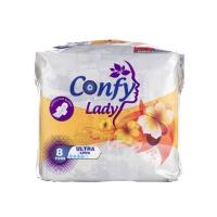 نوار بهداشتی کانفی مدل بالدار کتان 8 عدد نارنجی