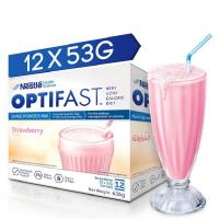 پودر شیک رژیمی اپتیفست نستله توت فرنگی 12 ساشه