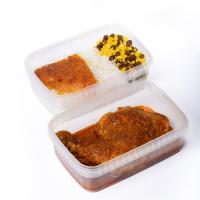 کشمش پلو با ران مرغ سس پز