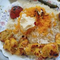 چلو جوجه کباب زعفرانی