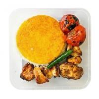 چلو جوجه کباب ران زعفرانی