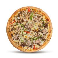 پیتزا گوشت و قارچ آمریکایی دو نفره (28 سانتی متری)