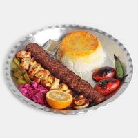 کته میکس کباب کاردی و جوجه حلزونی