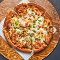 پیتزا گوشت و مرغ آمریکایی