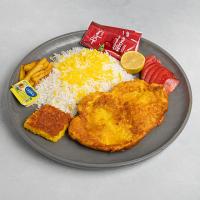 چلو شنیسل مرغ