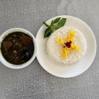چلو خورشت قورمه سبزی