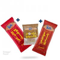 ساندویچ چاباتا ژامبون گوشت+ساندویچ صبحانه پنیر خامه ای و گردو+ساندویچ چاباتا سوسیس بندری