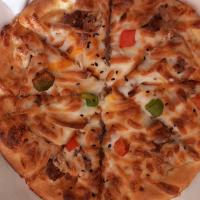 پیتزا گوشت و مرغ آمریکایی 