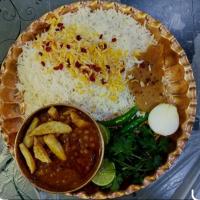 چلو خورشت قیمه سیب زمینی