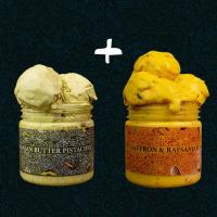 کمبو بستنی پسته + بستنی زعفران