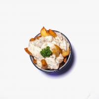 سیب زمینی سرخ شده با سس قارچ