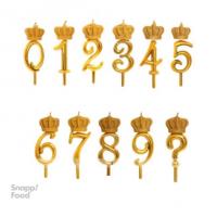 شمع عددی تاج دار طلایی نقره ای