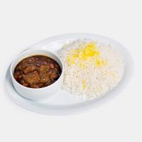 چلو خورشت قورمه سبزی