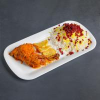 زرشک پلو با ران مرغ سس پز