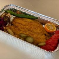 چلو ماهی قزل آلا سرخ شده