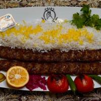 چلو كباب كوبيده زعفرانی