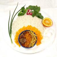 چلو خورشت قیمه سیب زمینی با گوشت گوساله