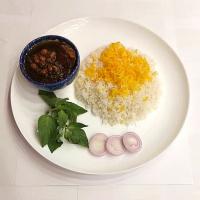 چلو خورشت قرمه سبزی اقتصادی