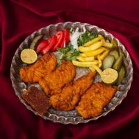 خوراک شنیسل مرغ سرخ شده