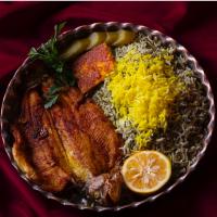 چلو ماهی قزل آلا سرخ شده